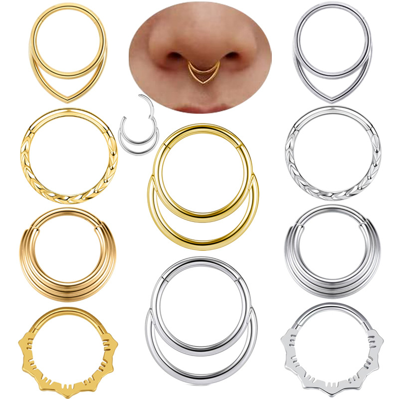 Body Jewelry And Earrings - Burun Halkası Küpeleri Metal Burun Piercingi