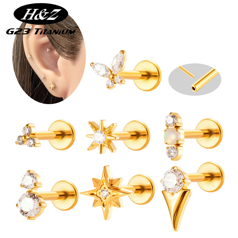 Body Jewelry Threadless - 1 Adet G23 Titanyum 16G Dişsiz