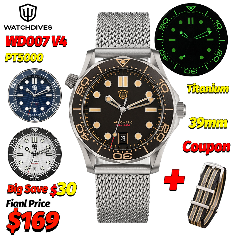 Body Jewelry Titanium - Watchdives Wd007 V4 39Mm NTTD Otomatik