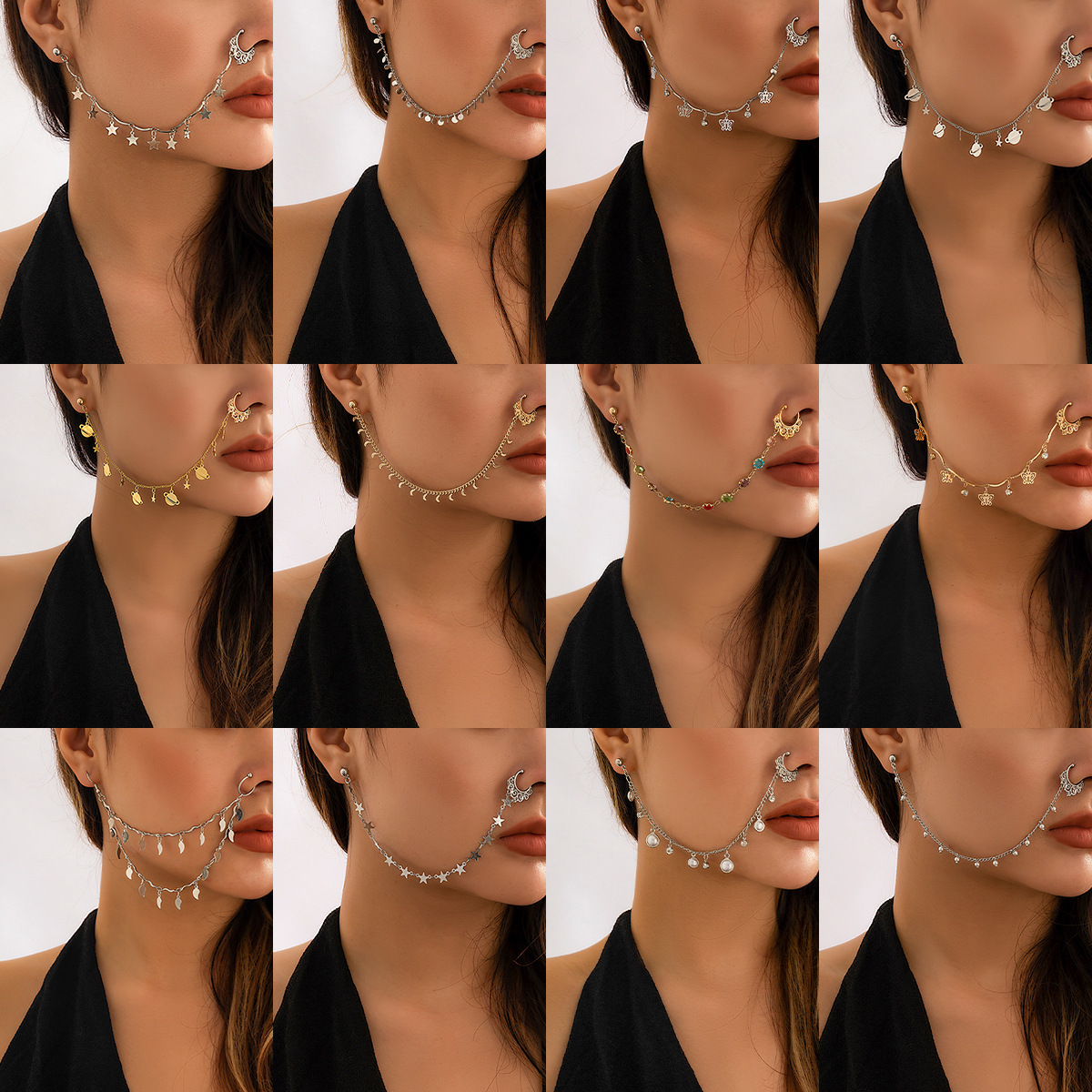 Body Jewelry And Earrings - Hint altın rengi inci kelebek püskül