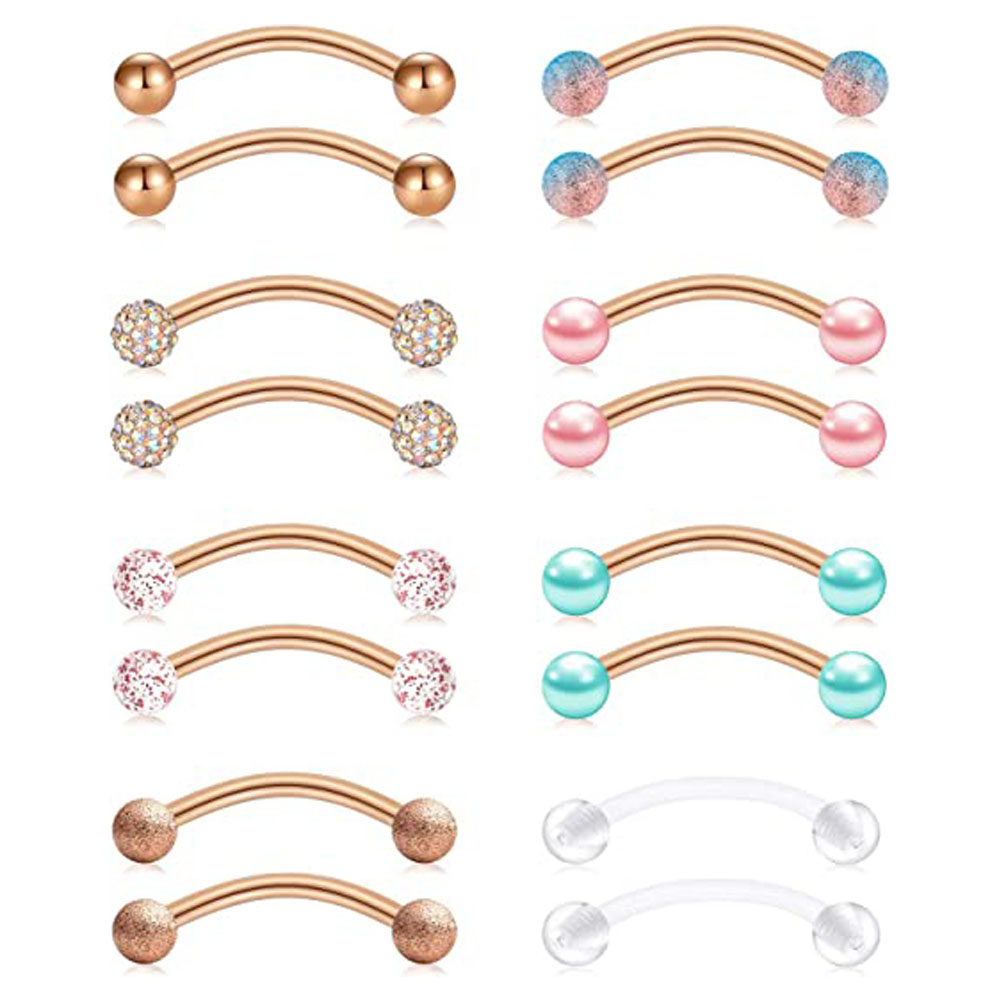 Nipple Bar Curved - 16G Paslanmaz Çelik Uzun meme ucu
