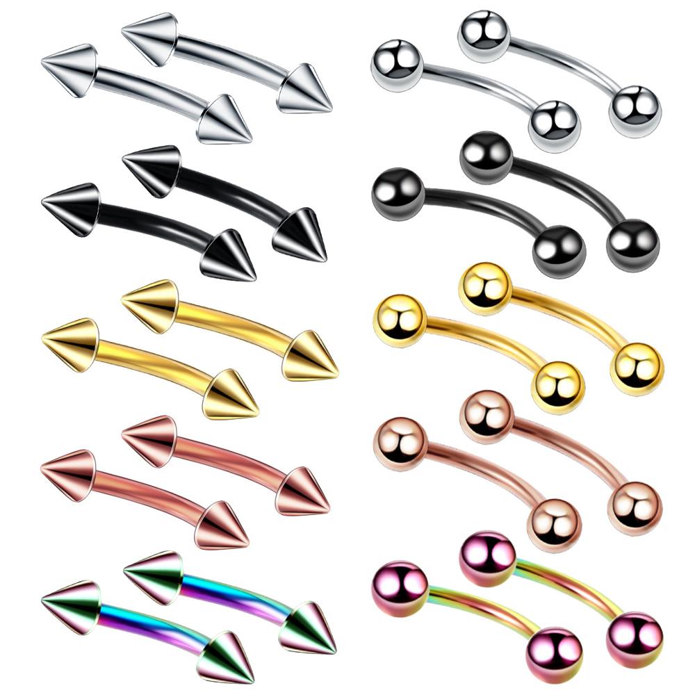 Nipple Bar Curved - 10 adet/grup kaş Piercing kavisli Barbells
