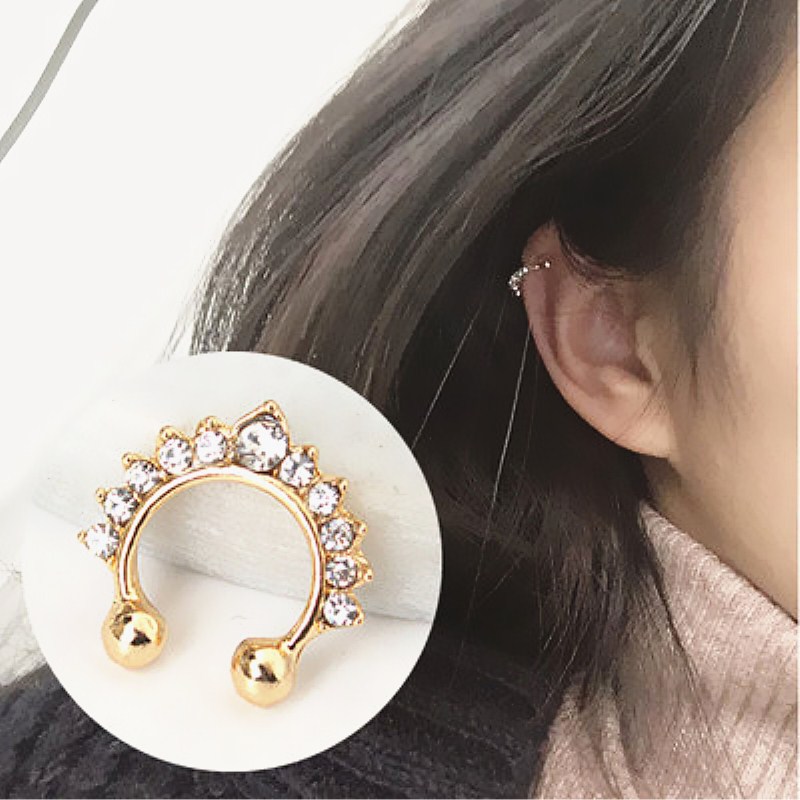 Body Jewelry And Earrings - 1 adet u-şekil burun mandalı sahte