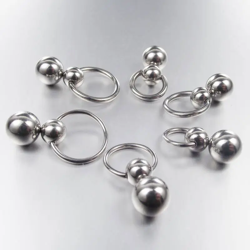 Nipple Bar Curved - Paslanmaz çelik çift top Cucurbit kabak