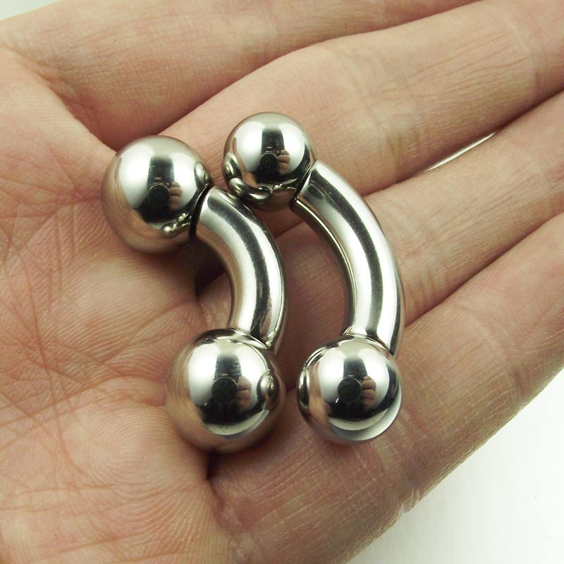 Nipple Bar Curved - SaYao kısa bar büyük top paslanmaz
