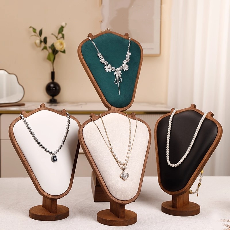 Body Jewelry Store - Ahşap Gövdeli Beyaz Deri Yumuşak Matlı