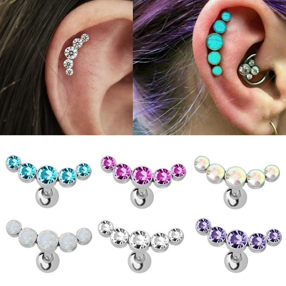 Body Jewelry Ear - 1 adet moda 16G paslanmaz çelik