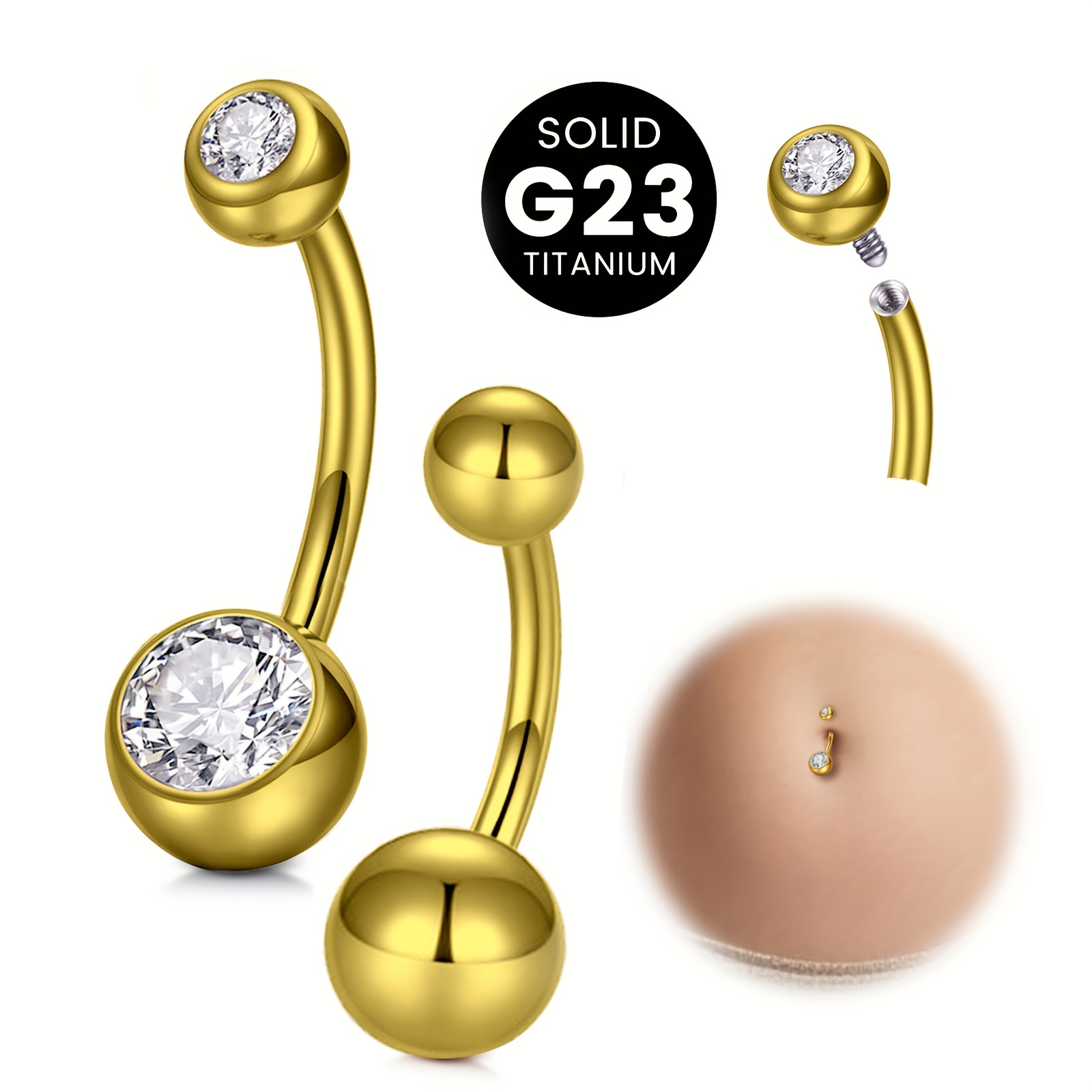 Body Jewelry High End - G23 titanyum alaşımlı kadın göbek piercingi,