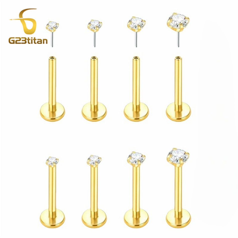 Tragus Flat Back - 2 adet G23 Titanyum Takma Küpe