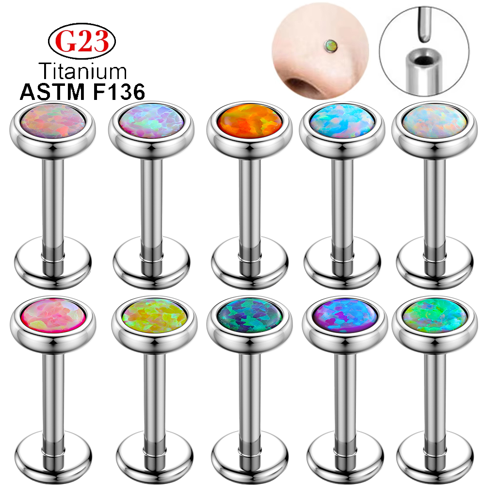 Body Jewelry Threadless - 1 adet G23 Titanyum Burun Labret