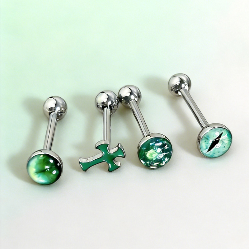 Body Jewelry Titanium - 1 Adet Yüksek Kaliteli Trendy Yeşil