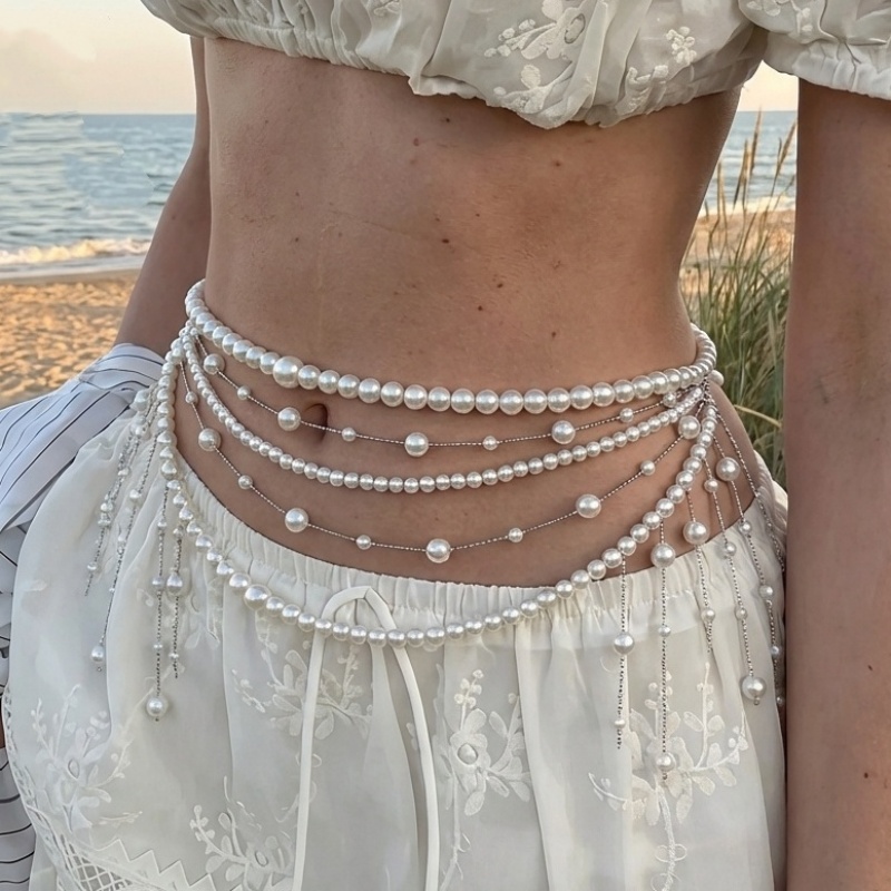 Body Jewelry High End - Kadınlar için Lüks Çok Katmanlı İnci