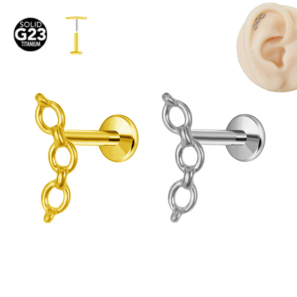 Body Jewelry Threadless - ASTM F-136 Titanyum Labret Zincir Tasarımı