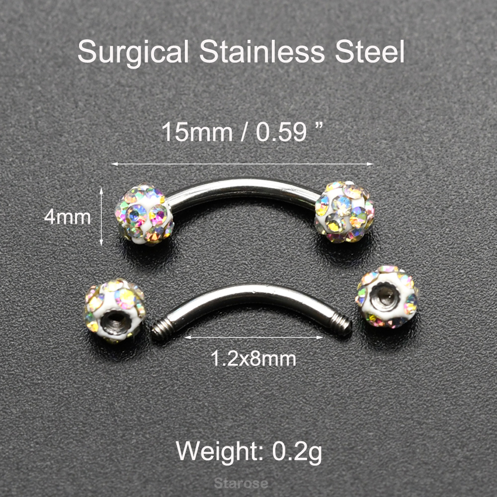 2 adet 4mm kristal top kavisli - Nipple Bar Curved incelemesi ve fiyatı