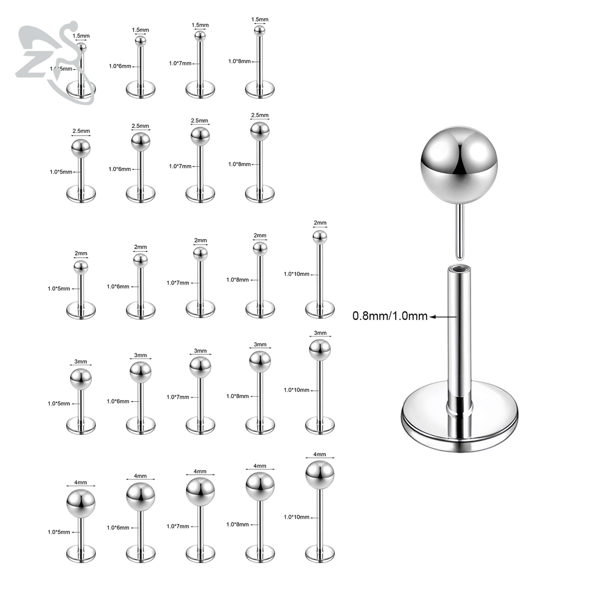 ZS 10 adet/grup Plug-In Tarzı  - Body Jewelry Threadless incelemesi ve fiyatı