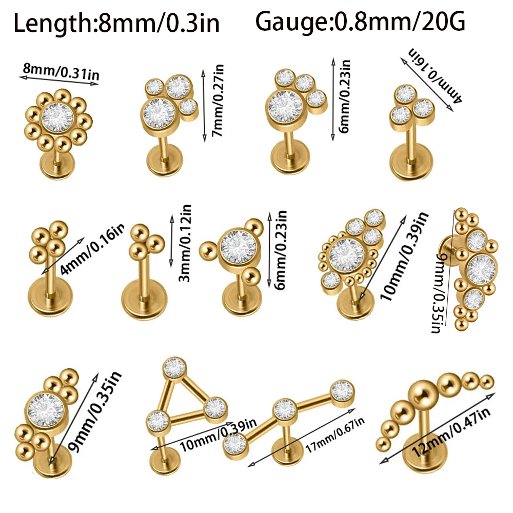 1 adet paslanmaz çelik altın k - Body Jewelry Threadless incelemesi ve fiyatı