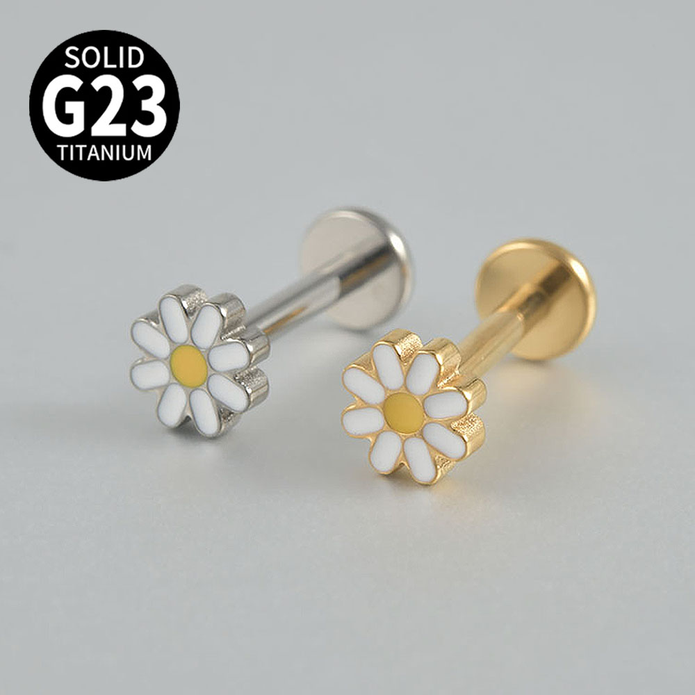2-1 adet titanyum papatya ayçi - Body Jewelry Threadless incelemesi ve fiyatı