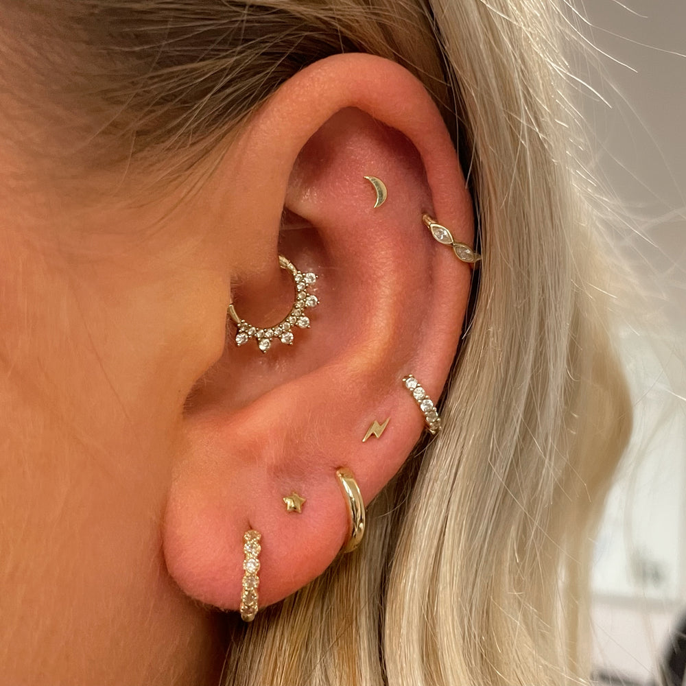 Yıldız ay kıkırdak saplama küp - Tragus Flat Back incelemesi ve fiyatı