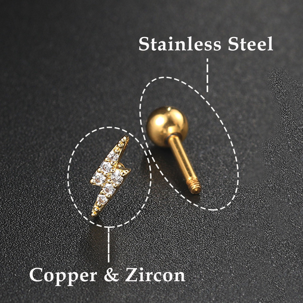 Yıldız ay kıkırdak saplama küp - Tragus Flat Back incelemesi ve fiyatı