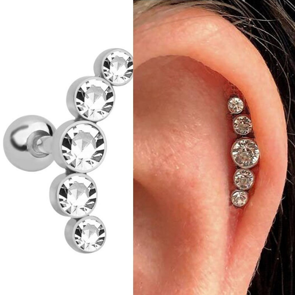 1 adet moda 16G kristal cevher - Body Jewelry Ear incelemesi ve fiyatı