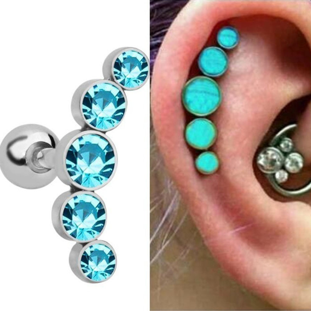 1 adet moda 16G kristal cevher - Body Jewelry Ear incelemesi ve fiyatı