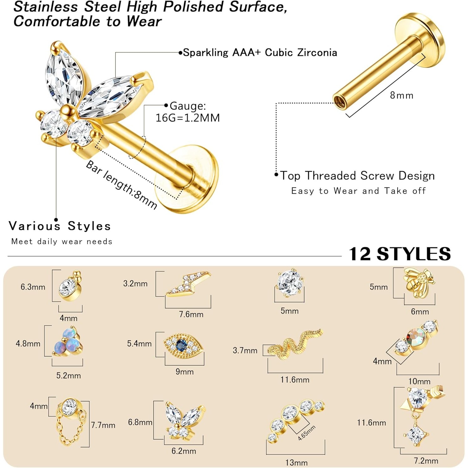 Bobisty 1 Adet Kıkırdak Küpe K - Tragus Flat Back incelemesi ve fiyatı