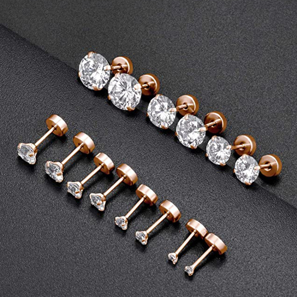 1 çift Klasik Düz Geri Vida Çı - Tragus Flat Back incelemesi ve fiyatı