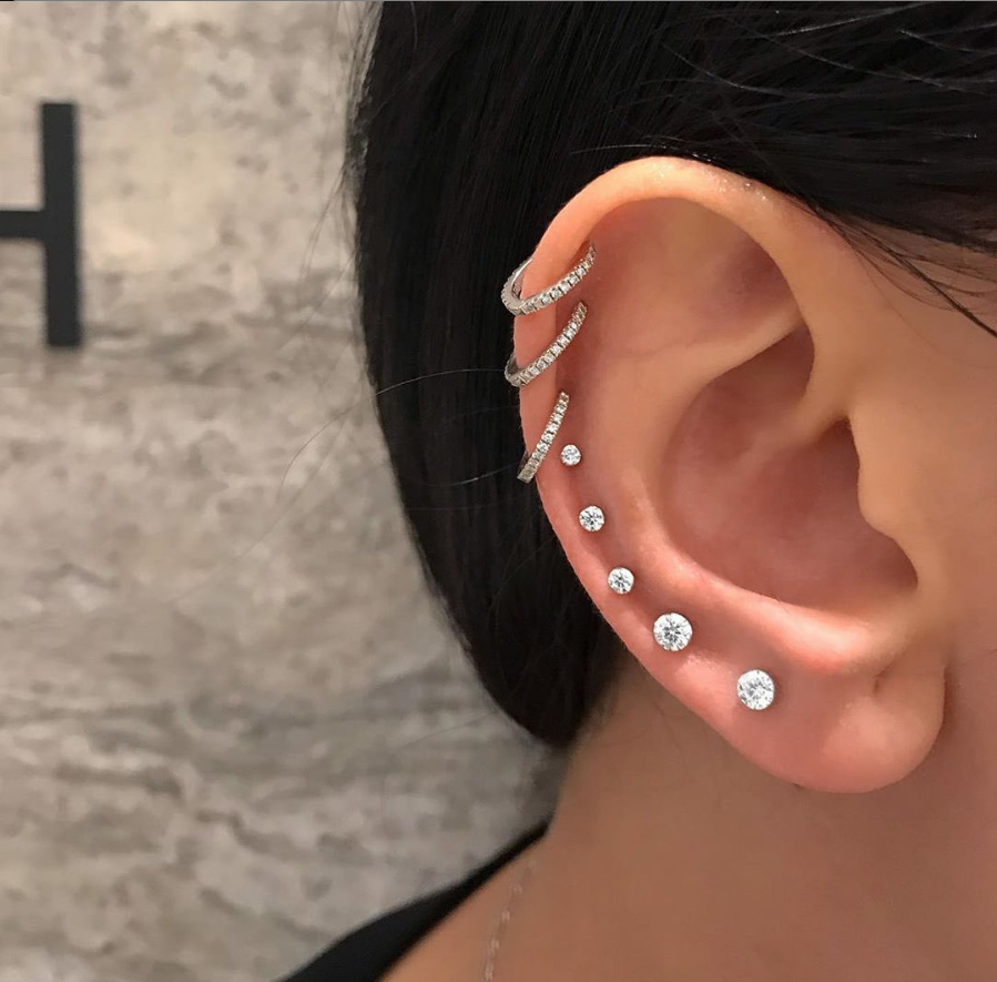 1 çift Klasik Düz Geri Vida Çı - Tragus Flat Back incelemesi ve fiyatı