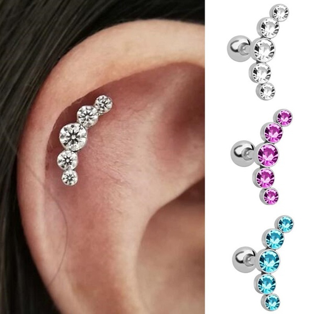 1 adet moda 16G kristal mücevh - Body Jewelry And Earrings incelemesi ve fiyatı