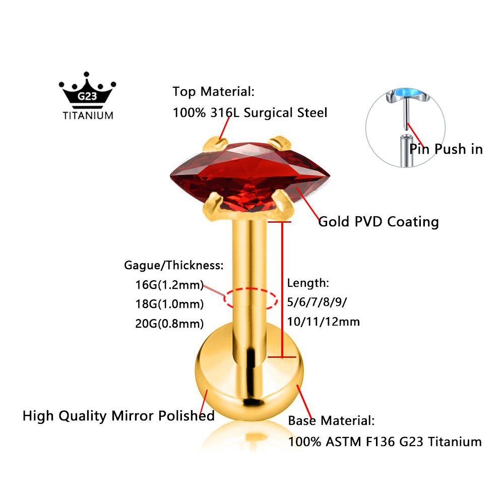 ASTM F136 G23 Titanyum Markiz  - Body Jewelry Threadless incelemesi ve fiyatı