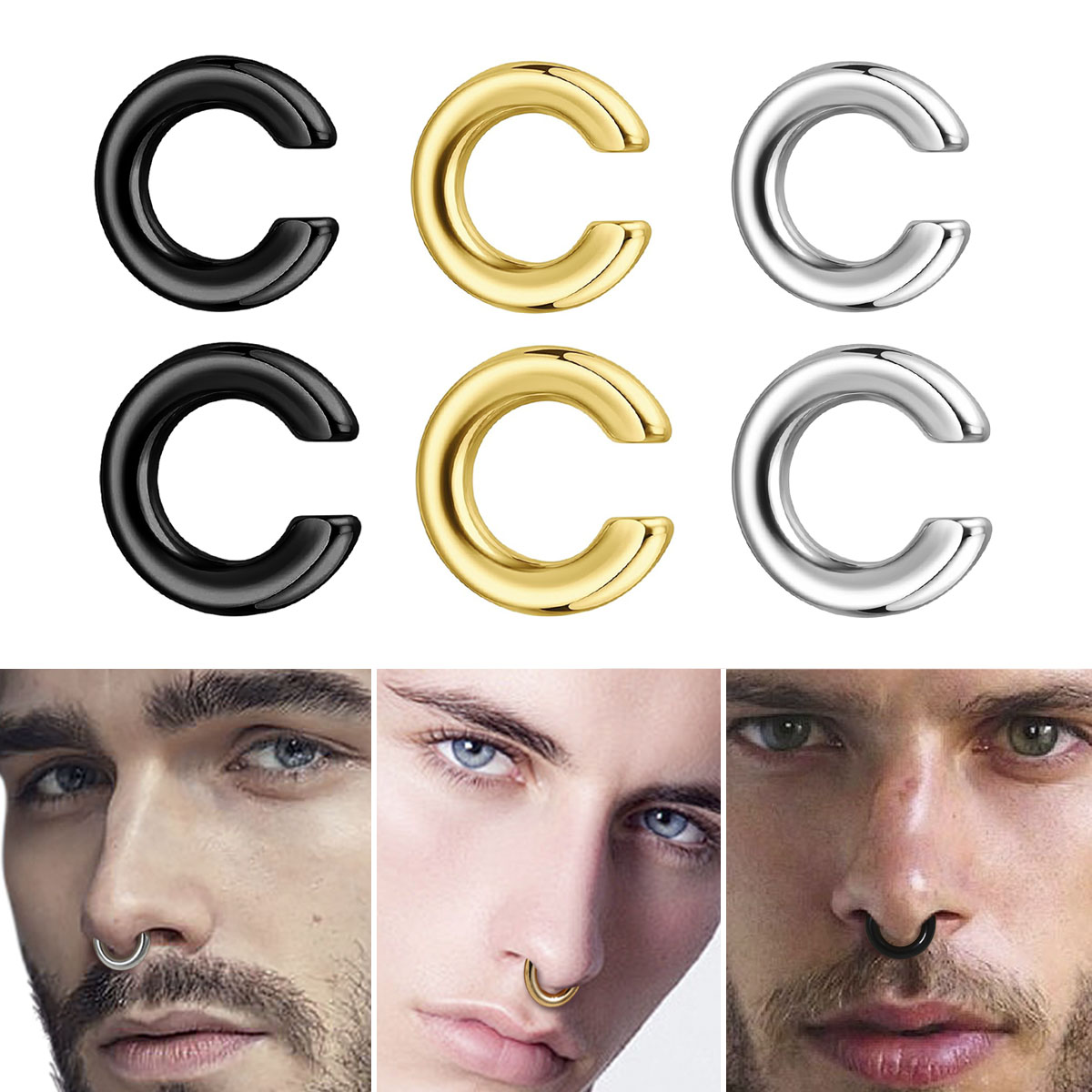 1 adet abartılı c-şekilli pier - Body Jewelry And Earrings incelemesi ve fiyatı