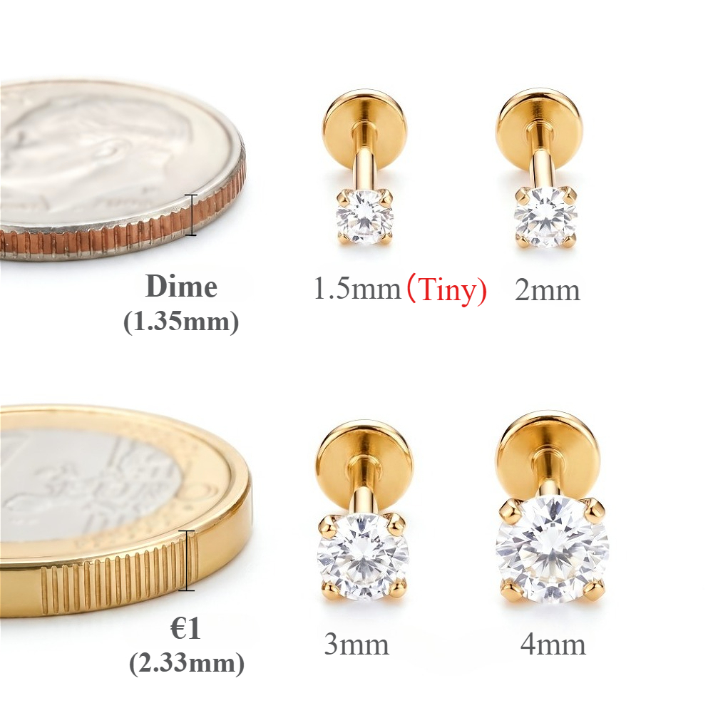 2/8 adet paslanmaz çelik küpe  - Tragus Flat Back incelemesi ve fiyatı