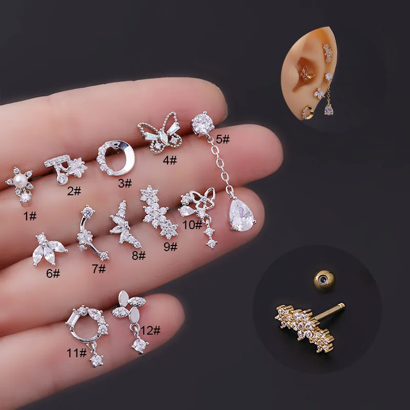 16G Tragus Helix Conch Piercin - Tragus Flat Back incelemesi ve fiyatı