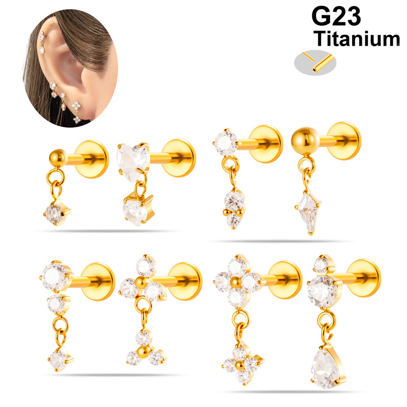 1 adet G23 titanyum 16G Labret - Body Jewelry Threadless incelemesi ve fiyatı