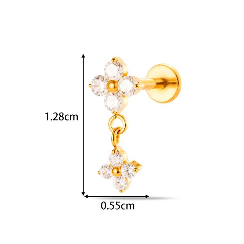 1 adet G23 titanyum 16G Labret - Body Jewelry Threadless incelemesi ve fiyatı