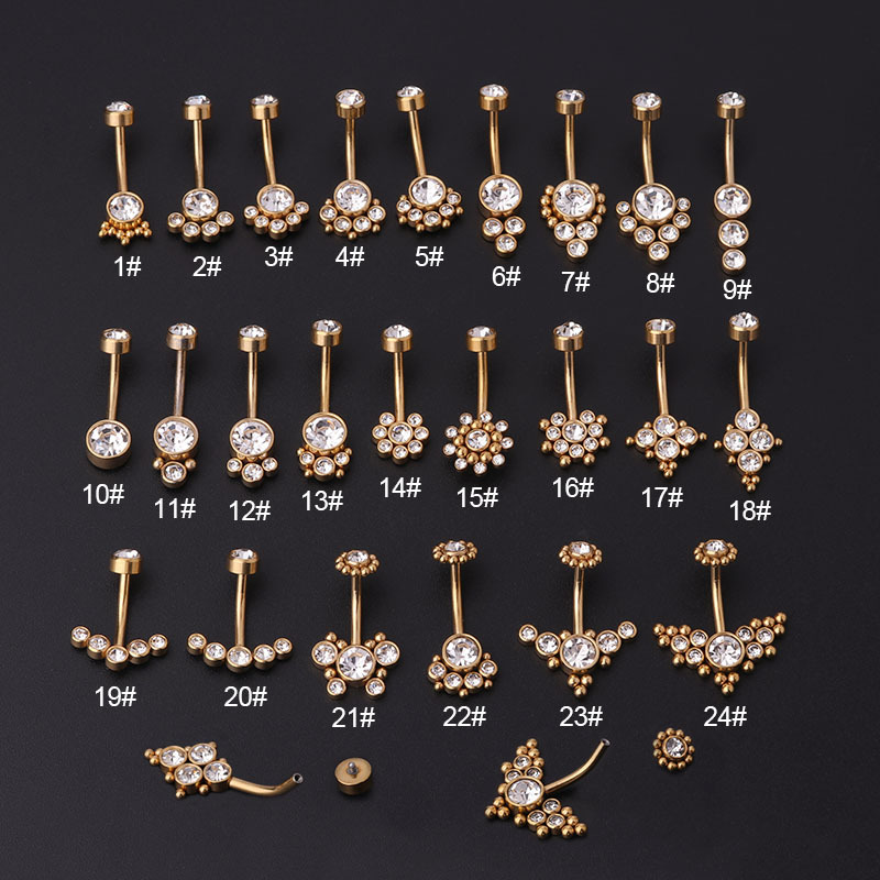 Zirkon Altın Göbek Halkaları P - Body Jewelry Titanium incelemesi ve fiyatı