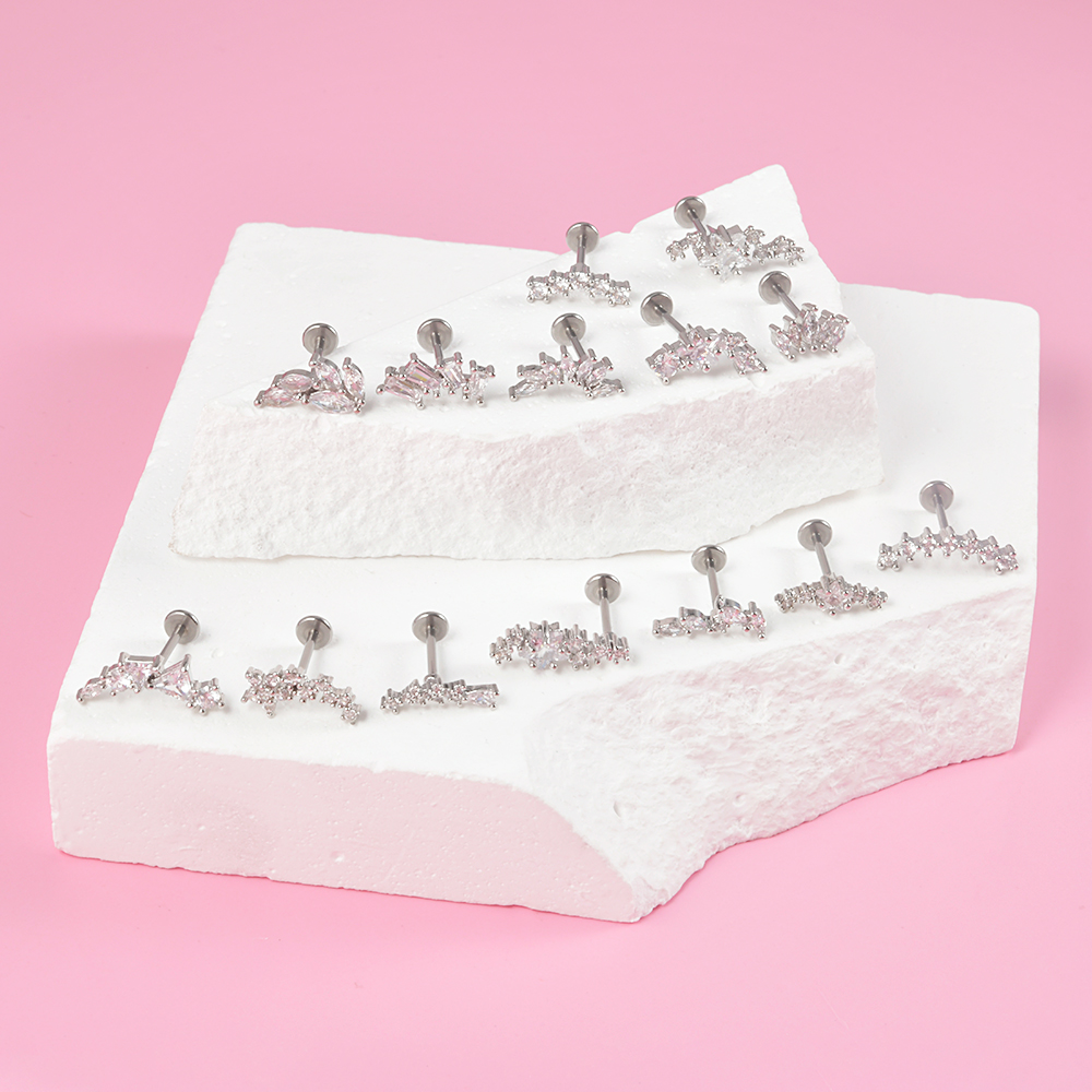 1 adet cerrahi çelik zirkon La - Body Jewelry Threadless incelemesi ve fiyatı
