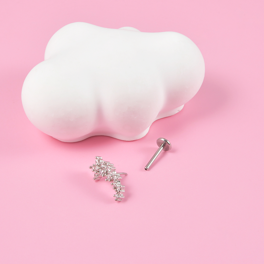 1 adet cerrahi çelik zirkon La - Body Jewelry Threadless incelemesi ve fiyatı
